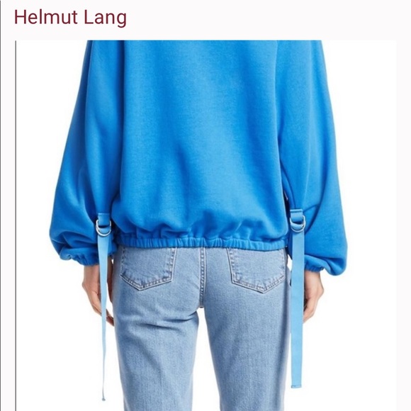 Helmut Lang terry cotton balloon sleeve sweatshirt